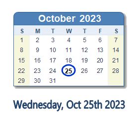 October 25, 2023 .